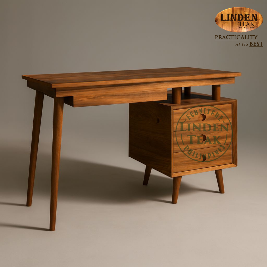 Handcrafted Solid Teak Wood New Dresser Table with 3 Drawers Furniture