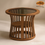 Thumbnail: Handcrafted Solid Teak Wood Basket Side Table with Glass Top Furniture