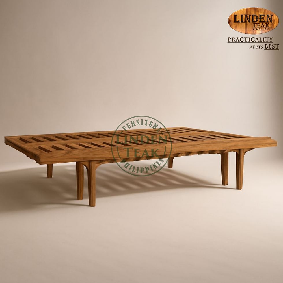 Thumbnail: Handcrafted Solid Teak Wood Folding Modern Sofa Bed Frame