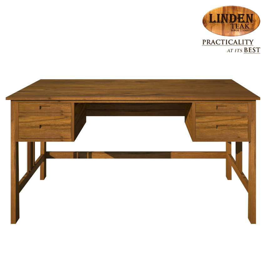 Handcrafted Solid Teak Wood Athena Office Table Furniture | Main
