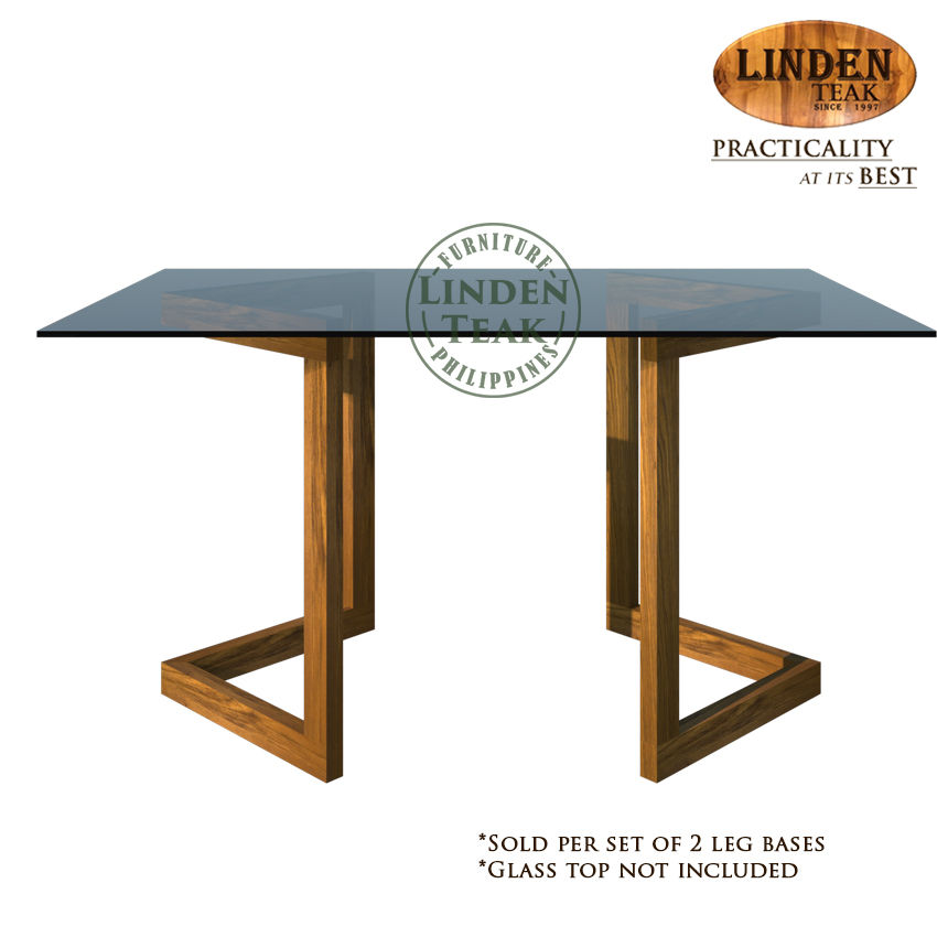 Thumbnail: Handcrafted Solid Teak Wood V-Table Base Furniture(Sold per set of 2 table legs)