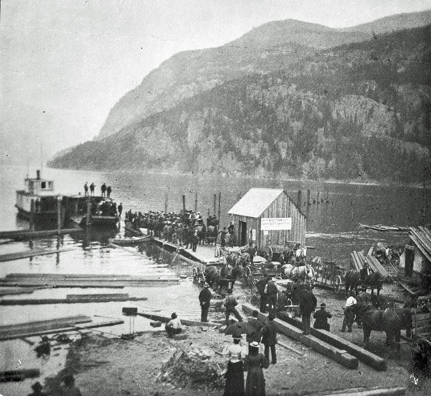 Historic Slocan wharf during the silver rush