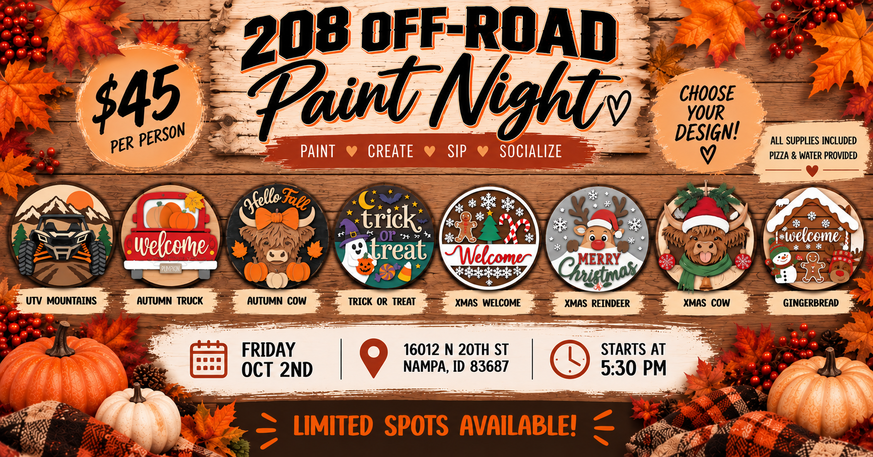 208 OFF-ROAD PAINT NIGHT - FRIDAY OCT 2ND, 2026