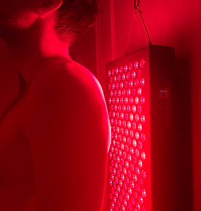 Red Light Therapy hanged on the door