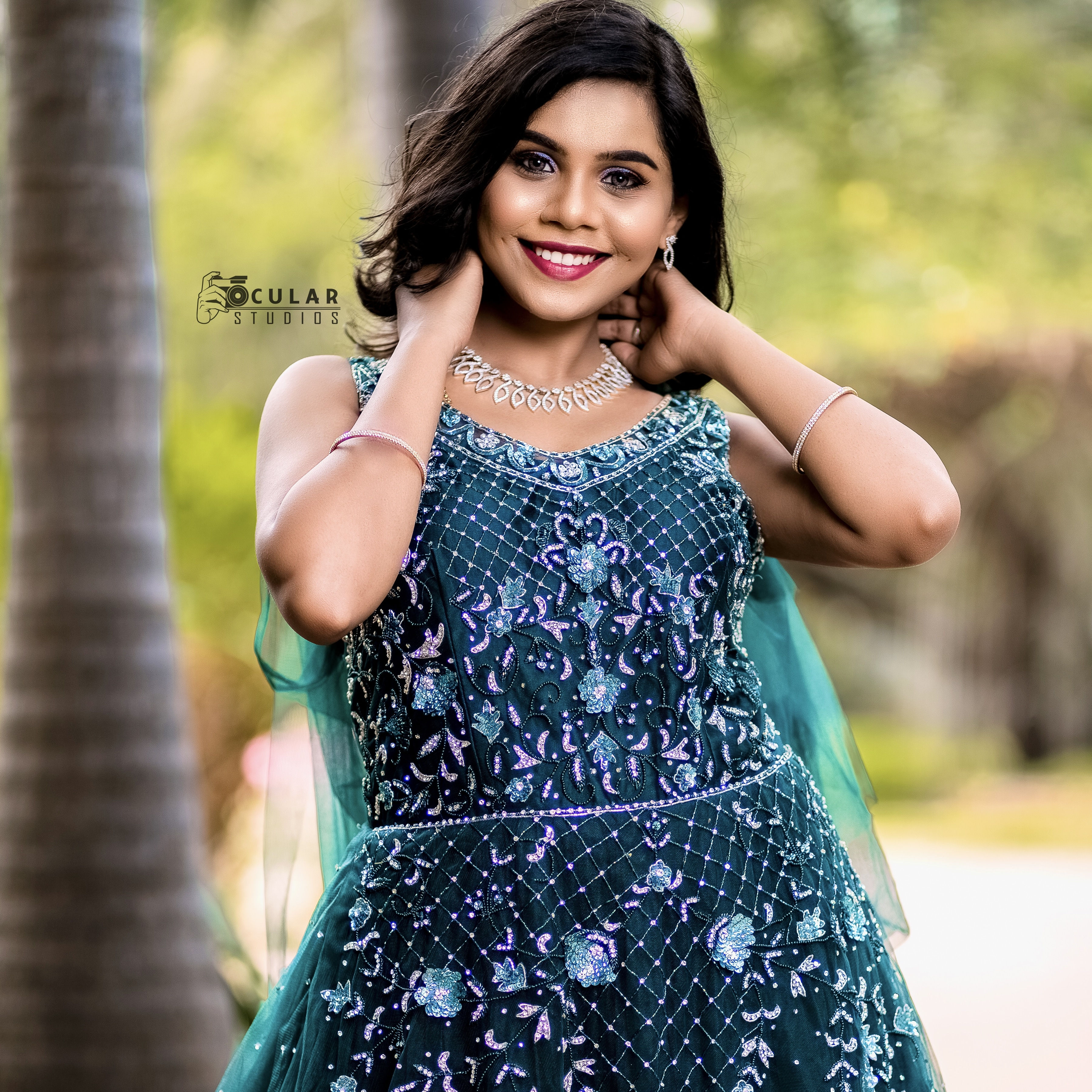 Aqua Embellished Gown