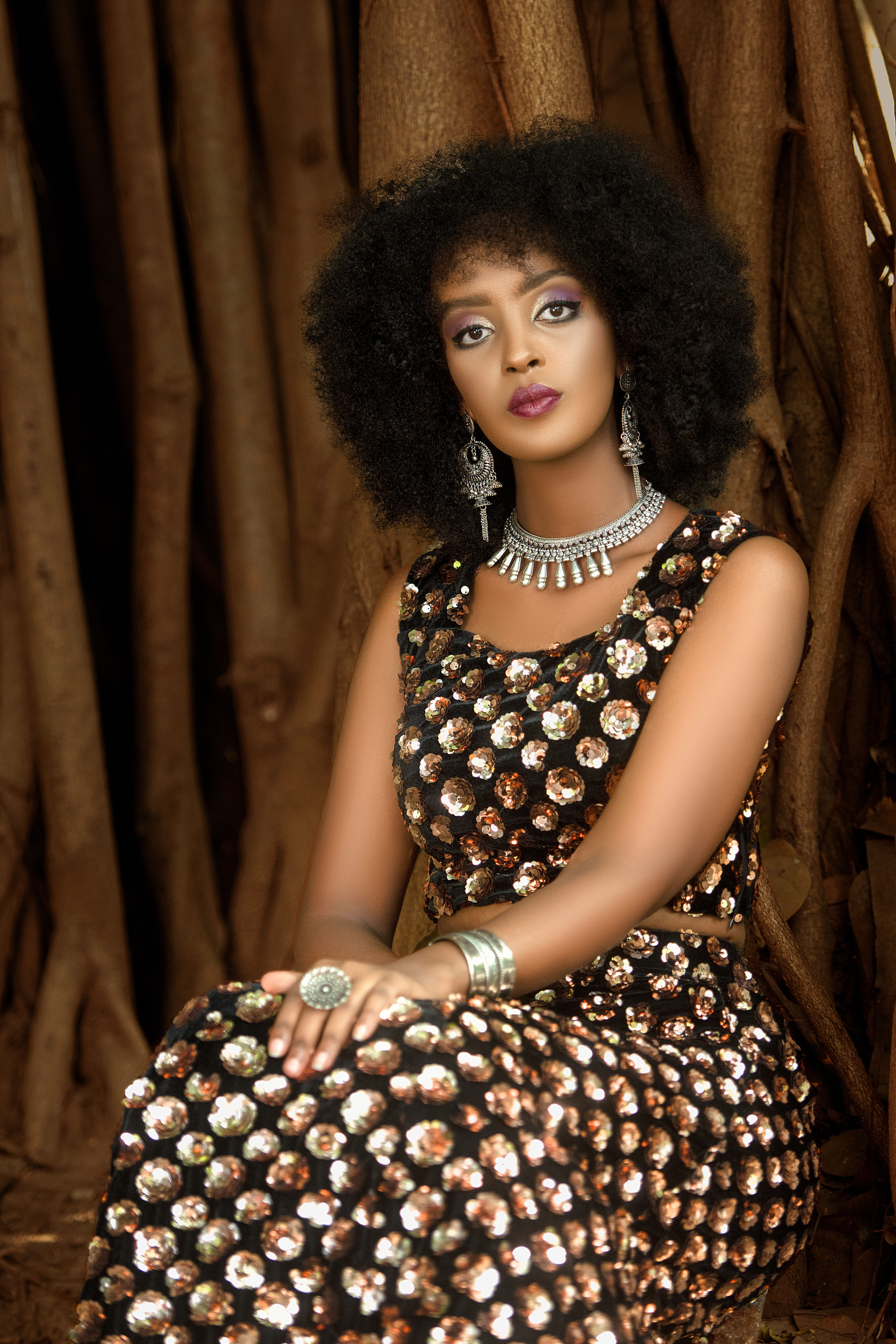 Golden Top & Skirt Set