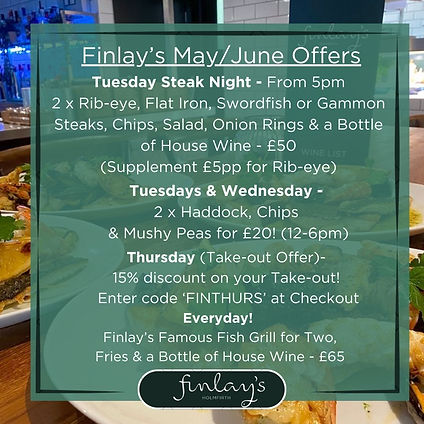 Menus | Finlays Holmfirth