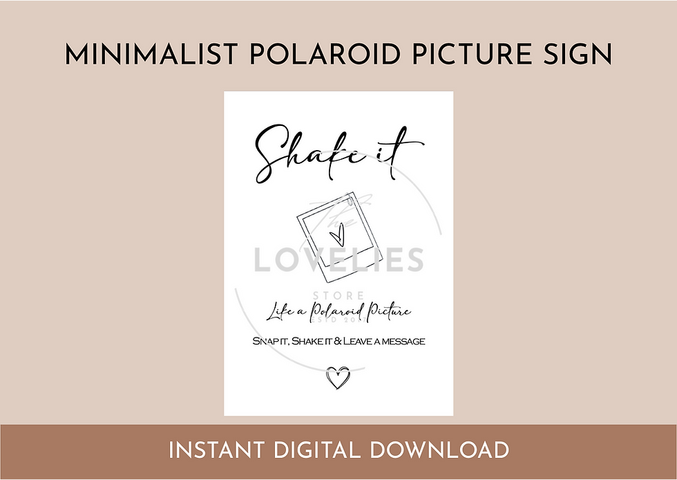 Preview of the Instant Digital Download – Minimalist Polaroid Picture Sign