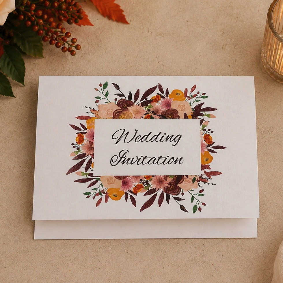 Thumbnail: Autumnal Design Reserved Seating Ceremony Tent Cards