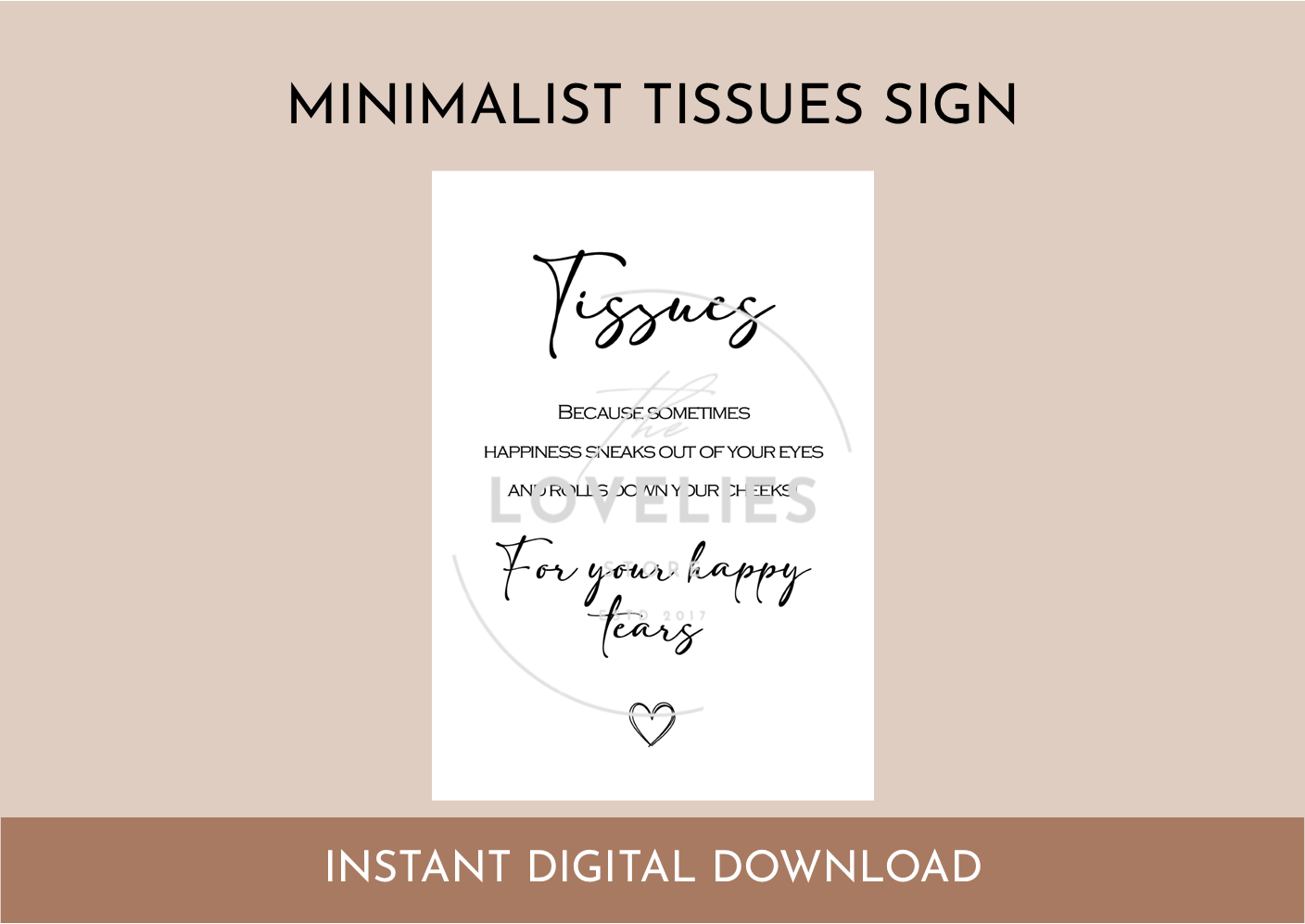 Preview of the Instant Digital Download – Minimalist Tissues Sign