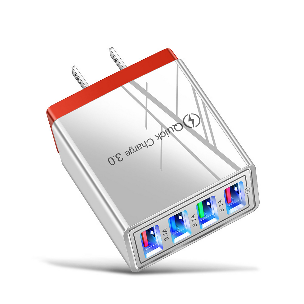 Thumbnail: 4 USB Charger Quick Charge for iPhone Huawei Samsung