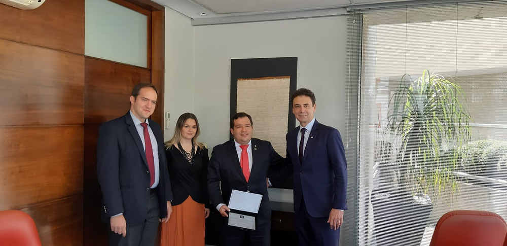 Na foto: Maurício Prazak (IBREI), Nádia Melgarejo (Consulado do Paraguai em São Paulo), Carlos Paredes (Governo do Paraguai) e Fábio Frederico (IBREI)