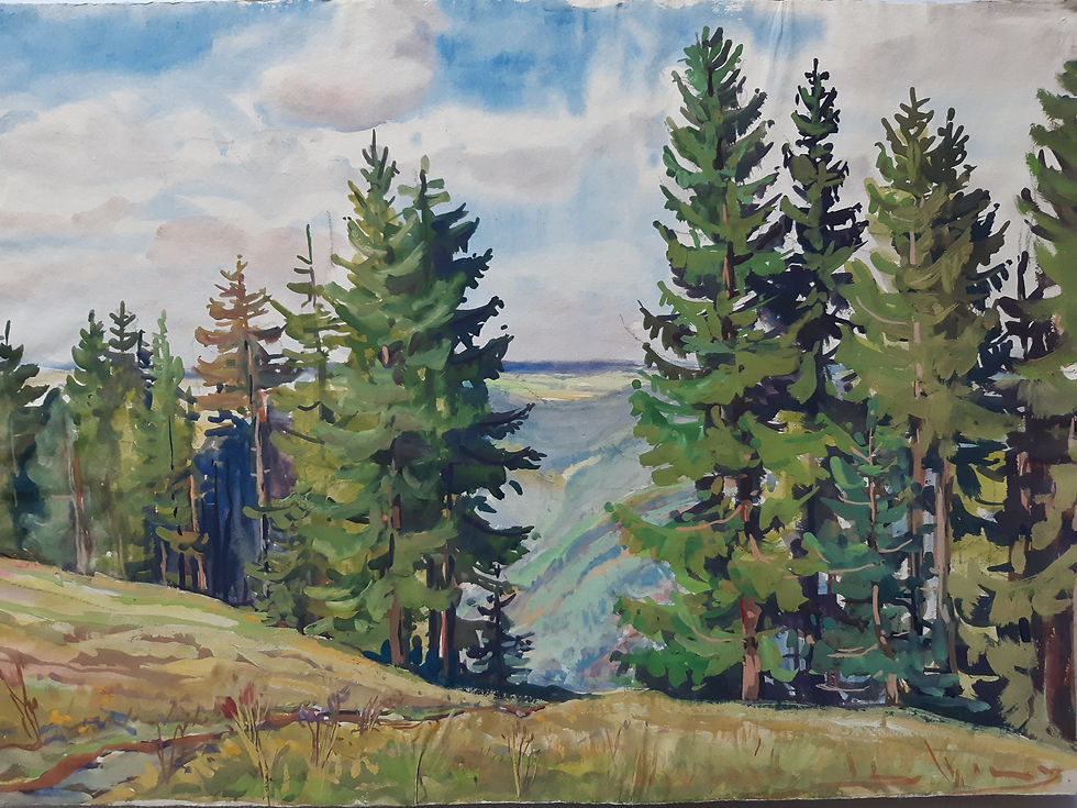 Miniature : Kurt Tetzner - aquarelle "Lichtenhain Th. Waldwiese"