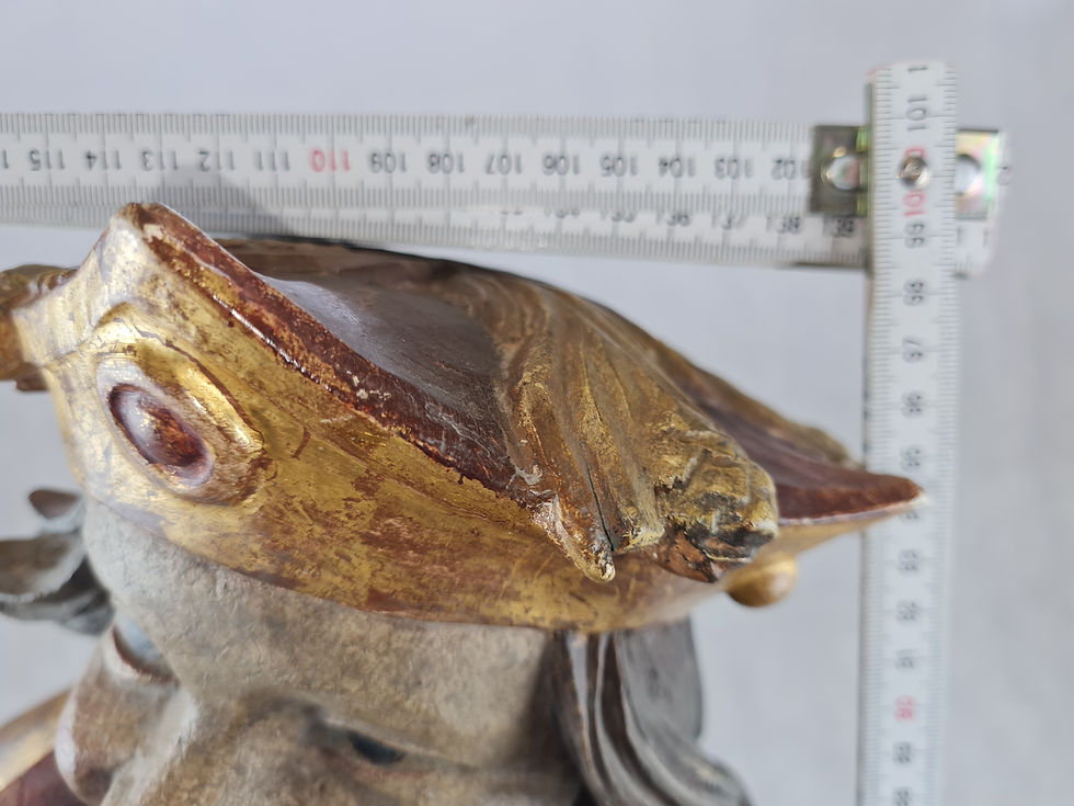 Miniature : XXXL Bacchus Holzfigur - 100cm groß mit Goldmantel / Werbefigur