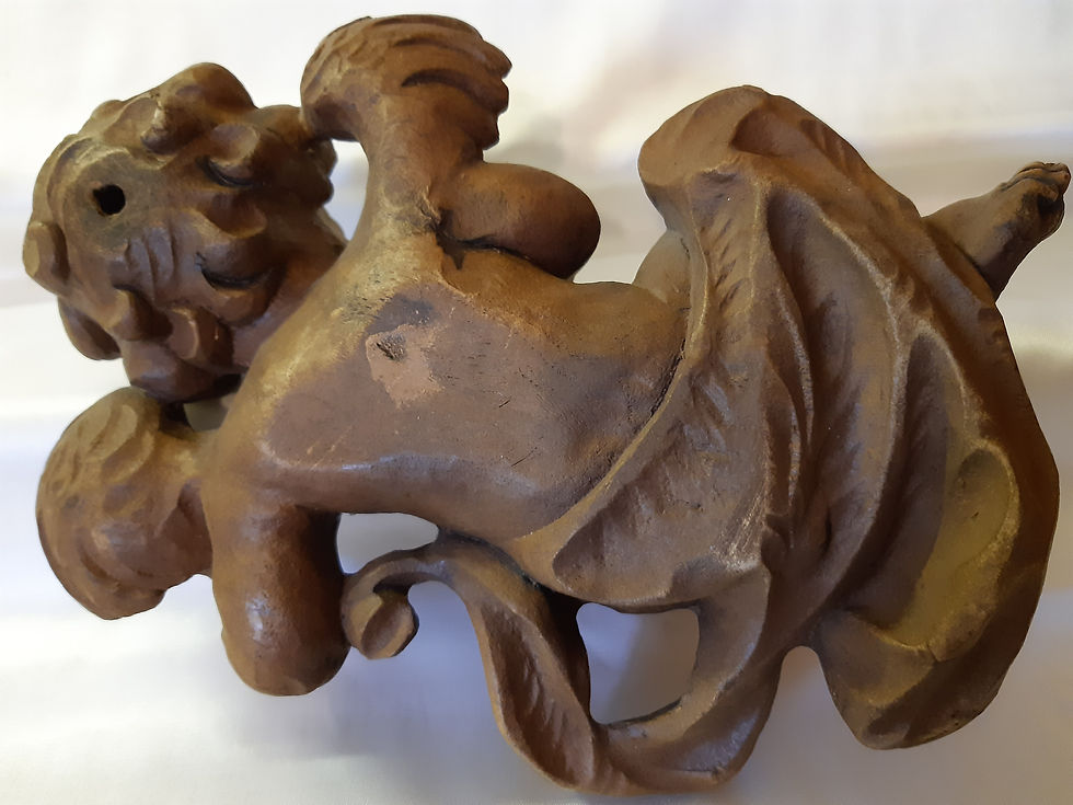 Miniaturebillede: Engel mit Laute / Holzfigur ca. 24,5cm / Wanddekoration