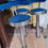 Miniaturbild: 3 alte Barstühle Hocker Drehstühle blau mit Hülse Bar Stühle Vintage Rarität