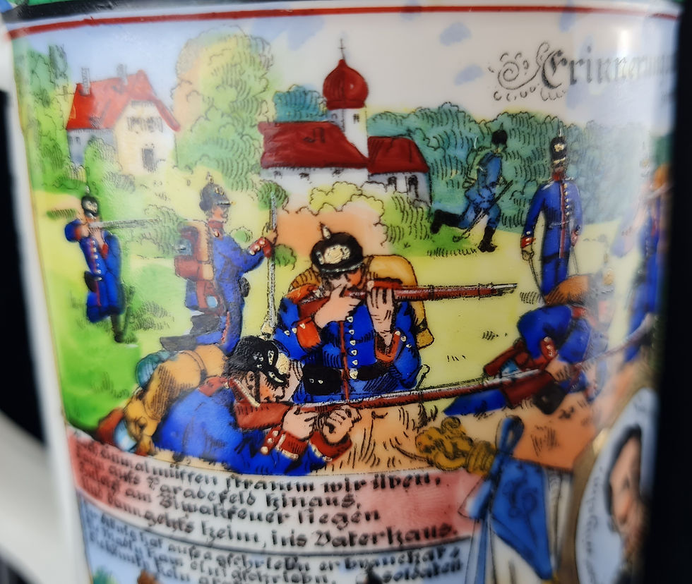 Miniaturbild: Reservistenkrug Krug antik Militaria Lithophanie 1908/10 Ingolstadt 8. Comp.Inf.