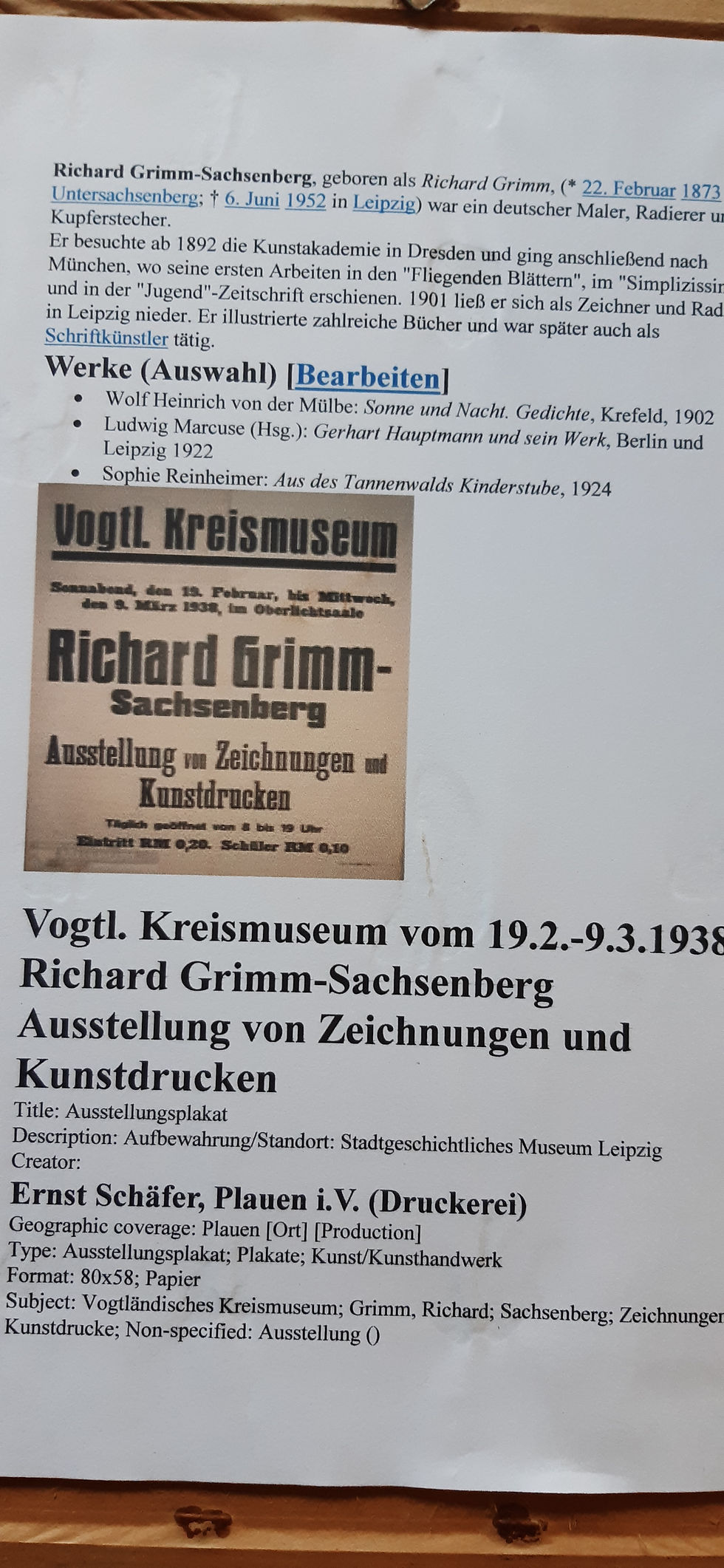 Küçük resim: Richard Grimm-Sachsenberg el baskısı