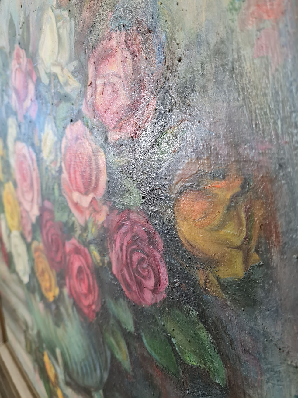 Miniaturbild: Ernst Müller-Gräfe / Thüringen - Rosenbouquet - orig. Gemälde 90cm x 68cm