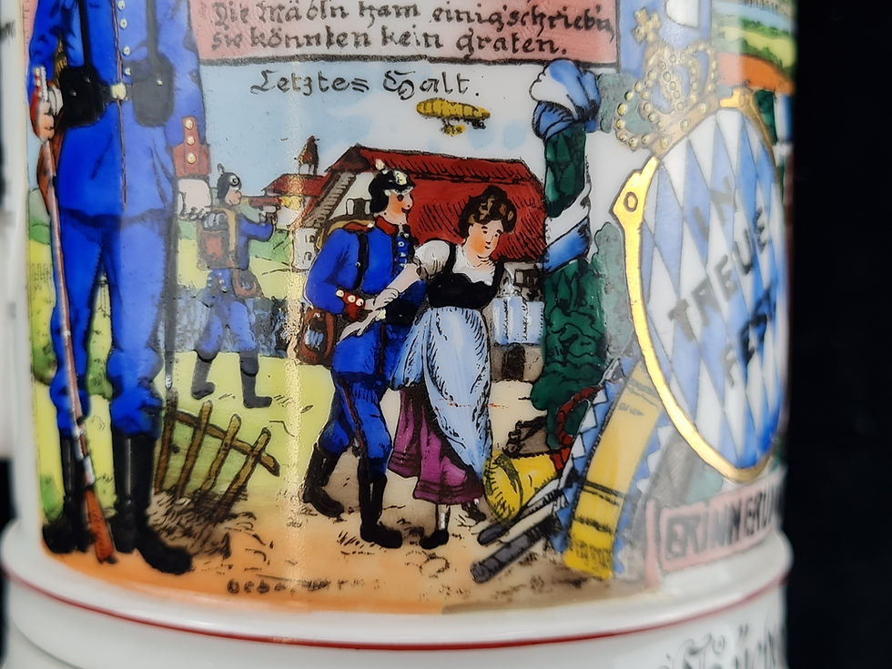 Miniaturbild: Reservistenkrug Krug antik Militaria Lithophanie 1910/12 Garnison Fürth Inf.