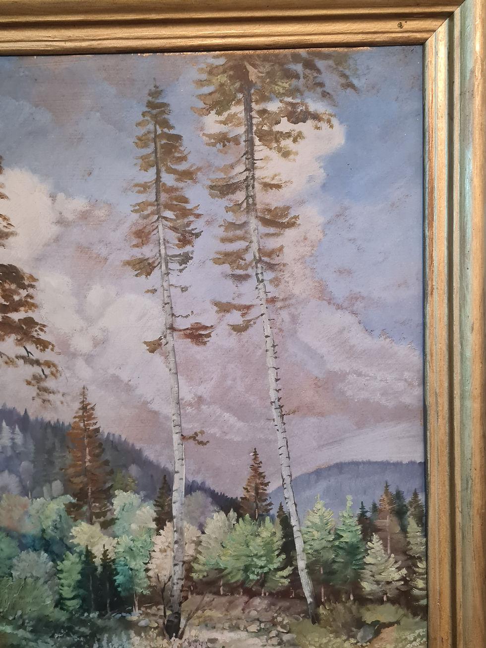 Miniaturbild: "Waldweg" original Gemälde, Monogramm GW52, gerahmt