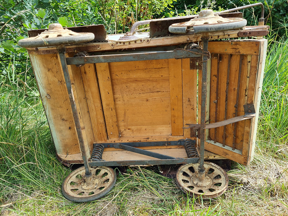 Miniaturbild: Kinderwagen / RARITÄT Holzwagen & Verdeck, Kombiwagen
