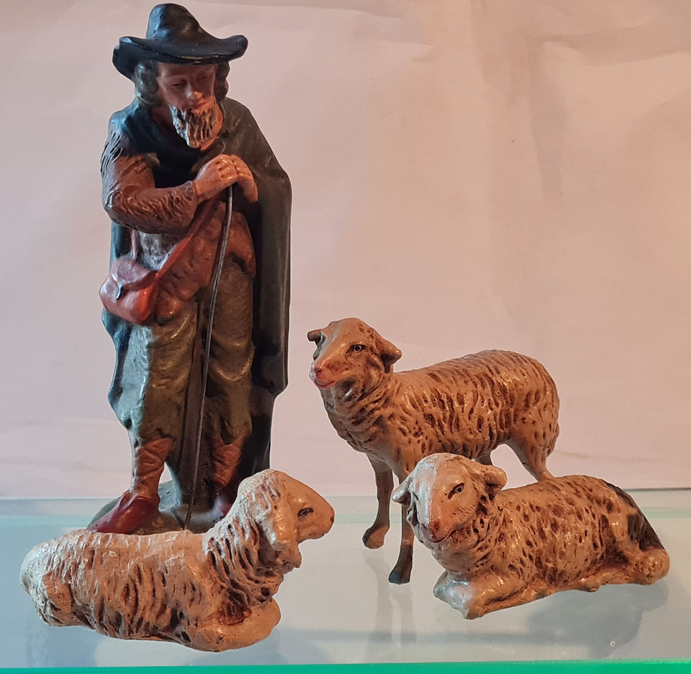 Miniaturbild: Set Marolin Krippenfiguren Christi Geburt, bis 13,5cm groß, Erzgebirge, antik