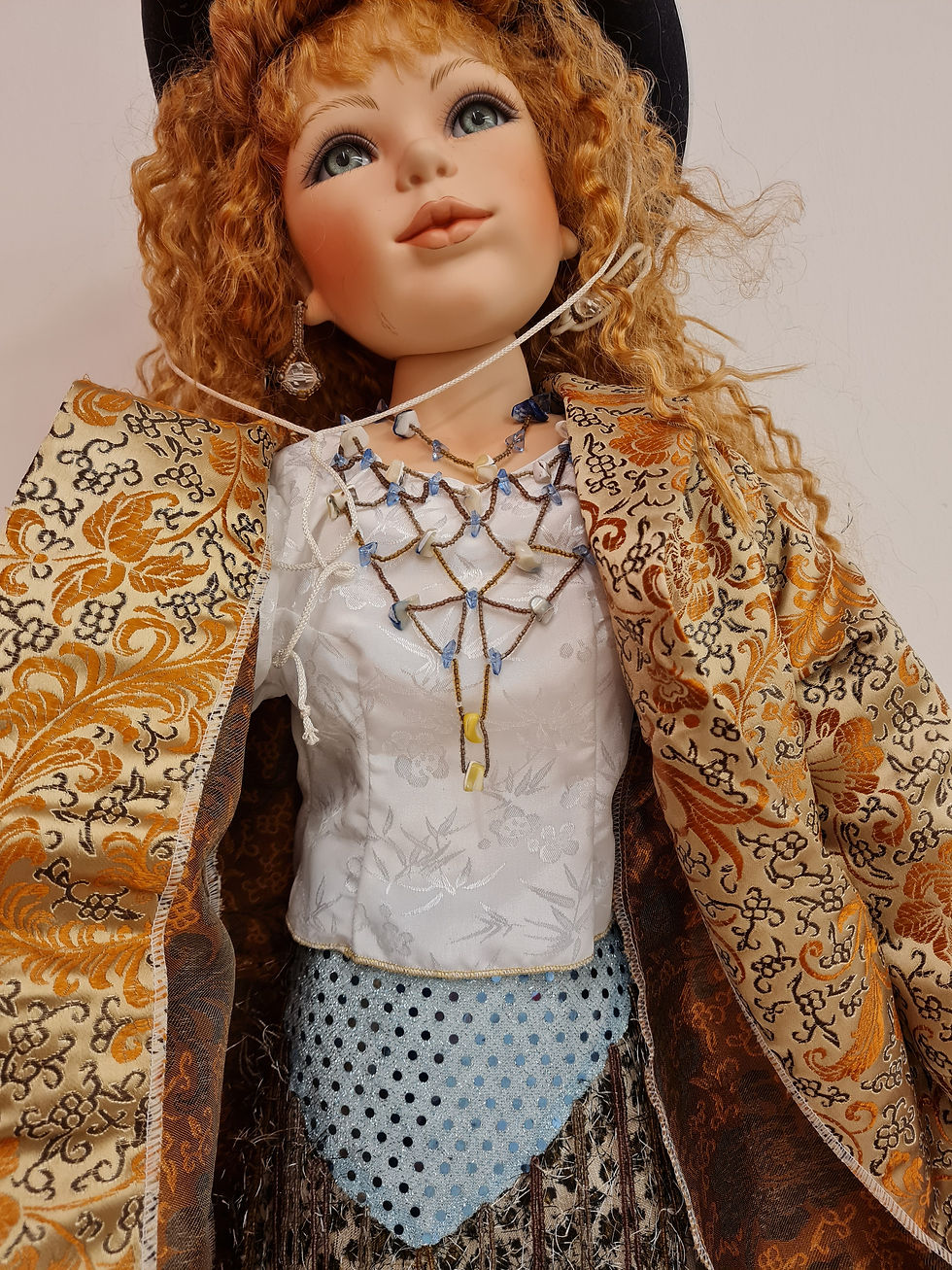 Miniaturbild: Künstlerpuppe uncrown Collection 2003 351/777 - Hippimädchen, große Puppe