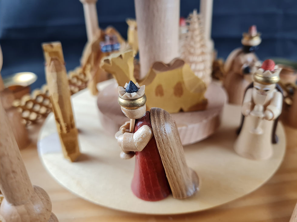 Miniaturebillede: Pyramide - Geburt Christi / 4stöckig / mit Figuren / Seiffen Erzgebirge, 55cm