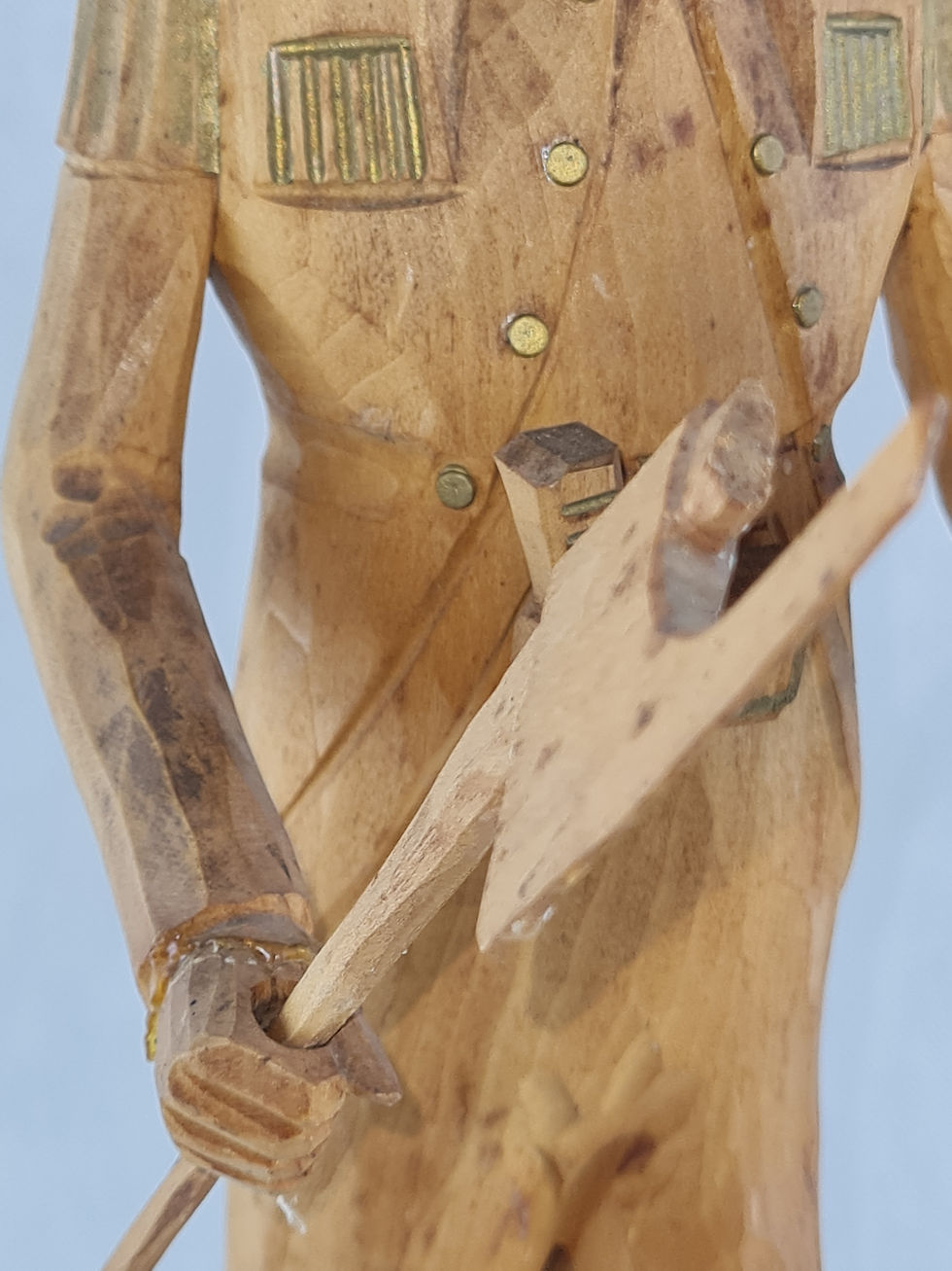 Miniature : großer geschnitzter Bergmann, 44cm groß, echt Erzgebirge, Holz natur