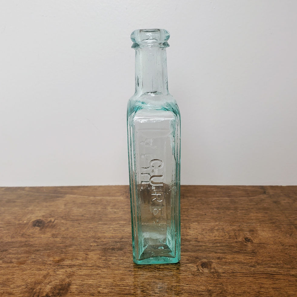 Thumbnail: ANTIQUE MEDICINE BOTTLES Ayers Ague Cure Applied Top