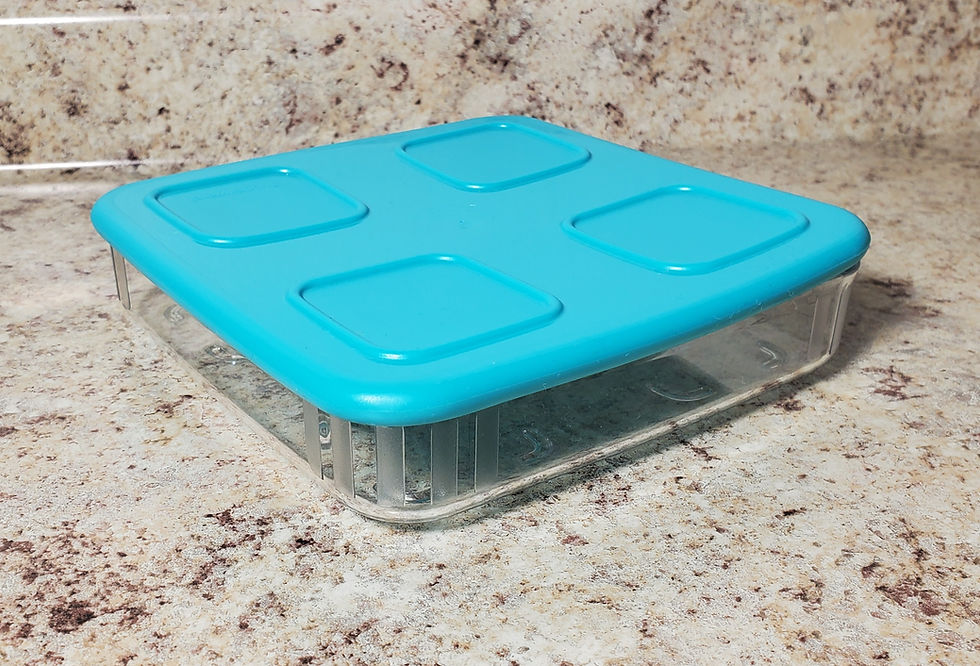 Thumbnail: New TUPPERWARE CLEAR Mates Square Low Storage Containers 3150 Teal Blue Seals- 4