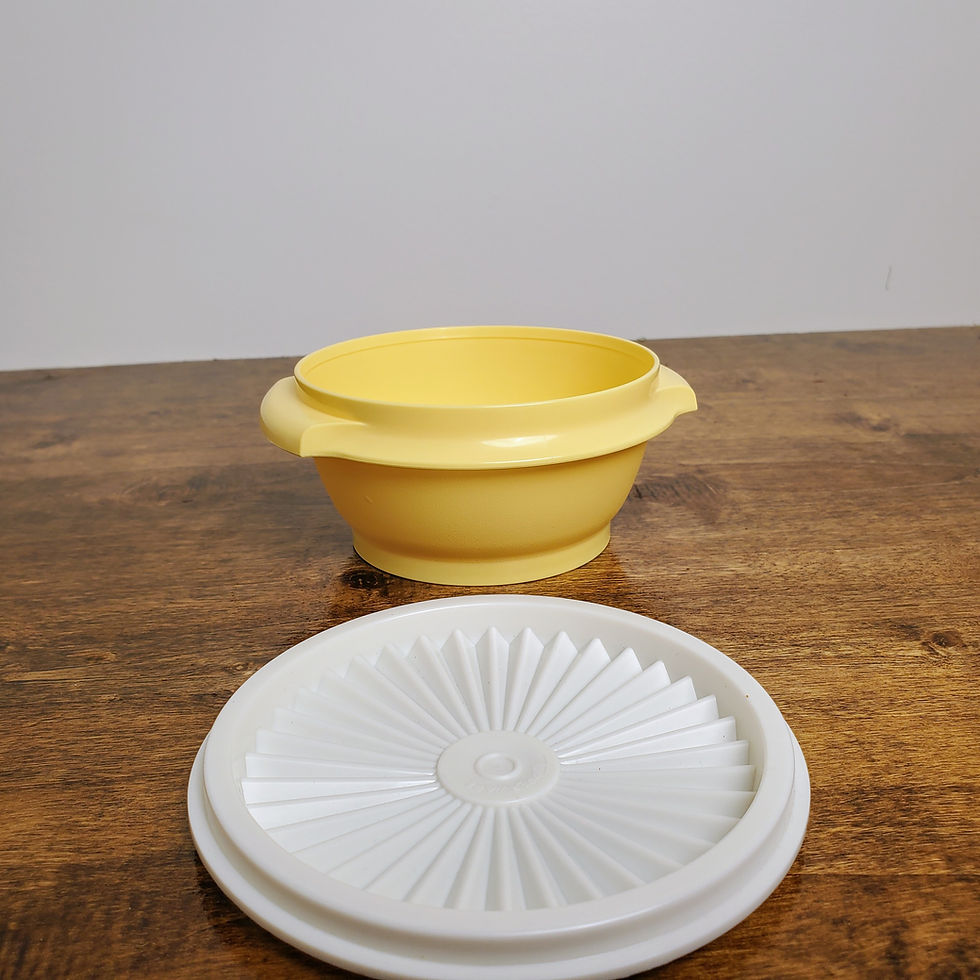 Thumbnail: Tupperware Snack Bowl #1323 Yellow Container w/ Servalier Lid Brand New