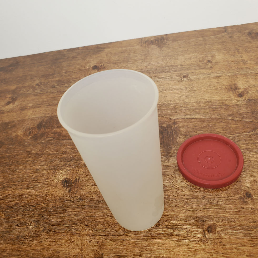 Thumbnail: Vintage Clear Tumbler Plastic Tupperware Container 115 With lid 296