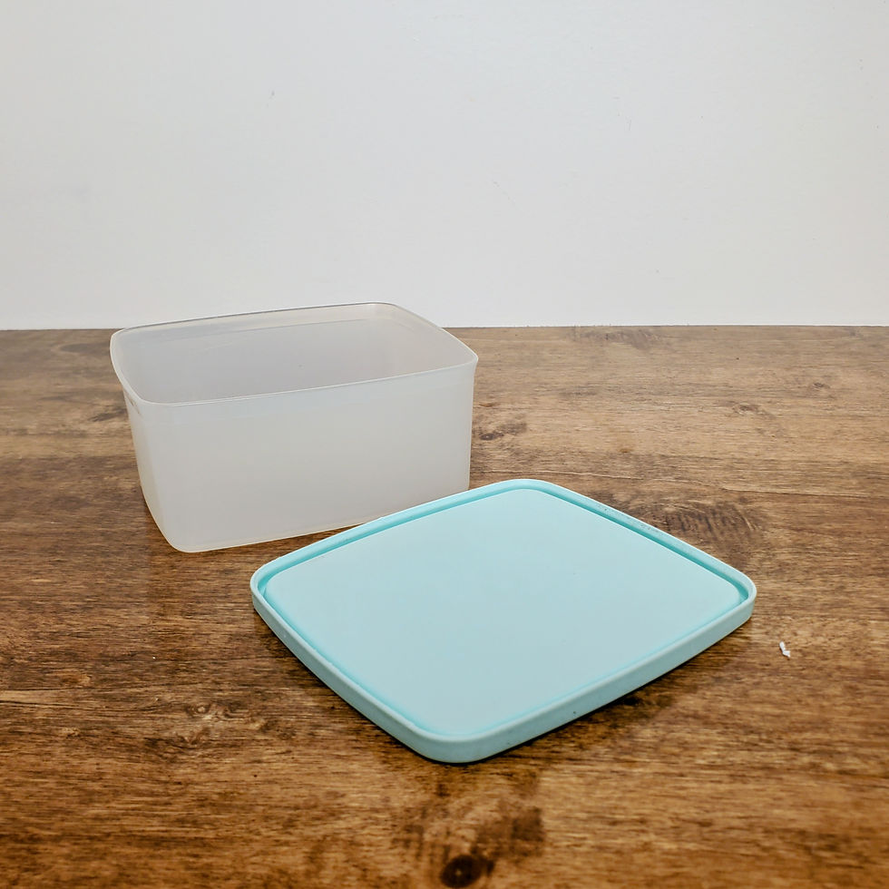 Thumbnail: Vintage Tupperware Sheer Freezer Container #311 w/ Mint Green Seal
