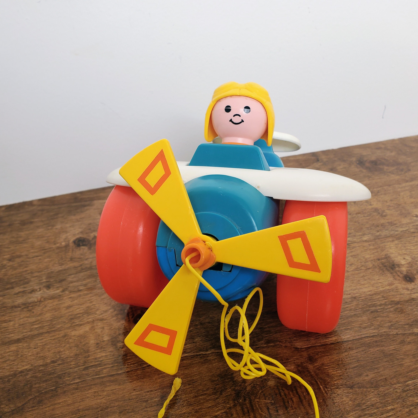 1980 Fisher Price Quaker Oats Clicking Airplane 171 with Pilot
