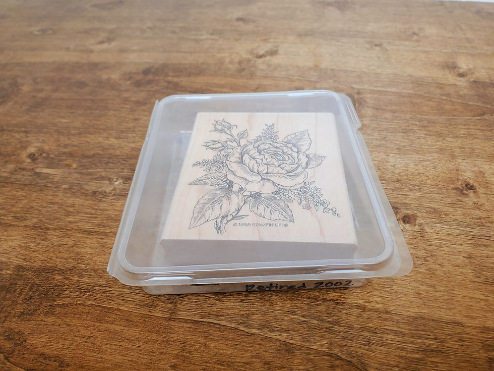 Vintage Stampin' Up! Romantic Rose Wood Mount Rubber Stamp 1998 Used Retired
