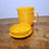 Thumbnail: Vintage Rubbermaid 1.5 Qt Pitcher Yellow Plastic Ribbed w/ Lid Model 2677