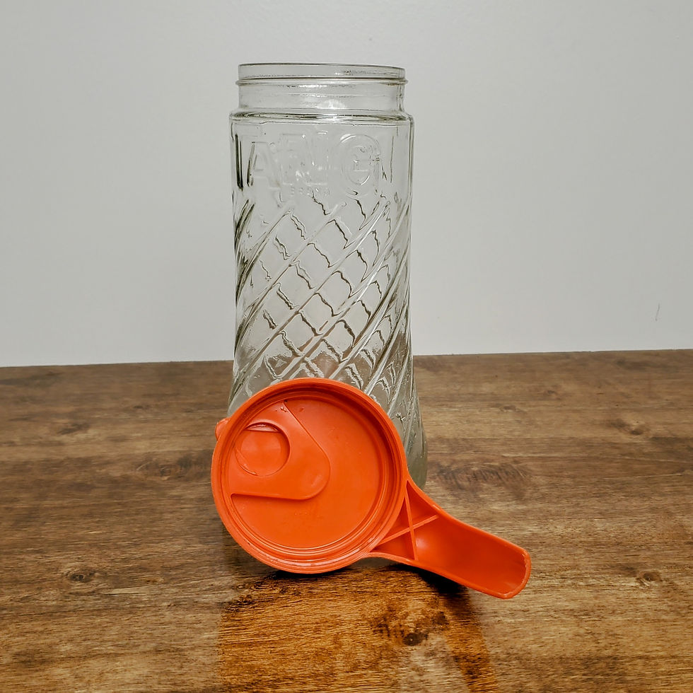 Vintage TANG Anchor Hocking Glass Swirl Orange Juice Bottle