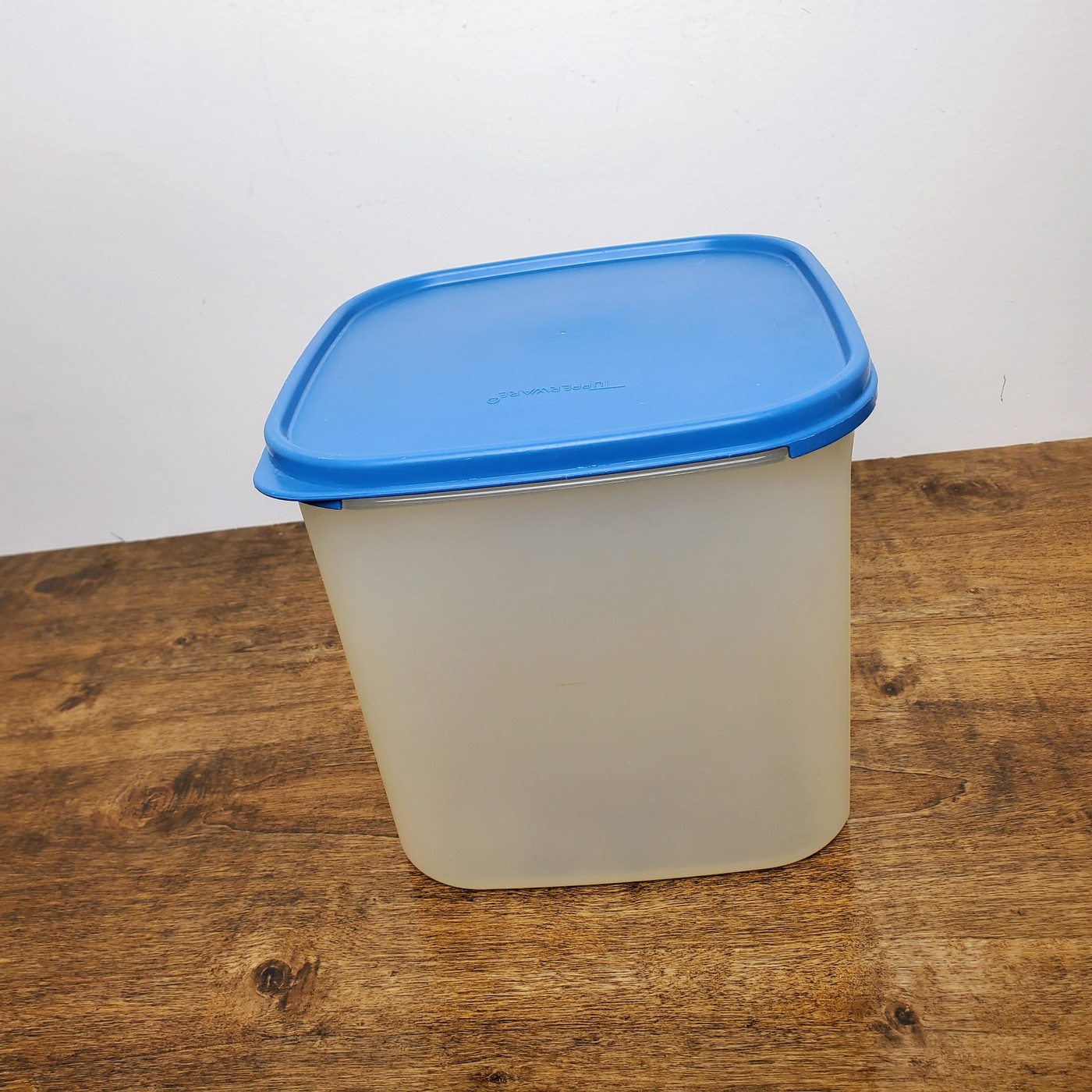 Vintage Tupperware Modular Mates #3 Square Canister with Blue Lid
