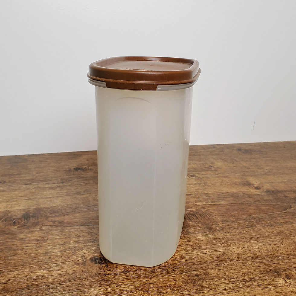 Thumbnail: Tupperware Modular Mates Oval 1.7L Storage Container #1613 Brown Lid Vintage