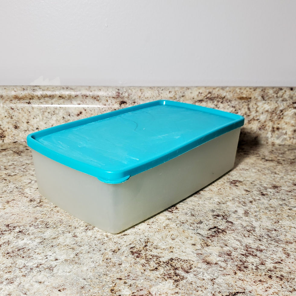 Vintage Tupperware Pac N Store Rectangle Sheer Container 713 Blue Lid