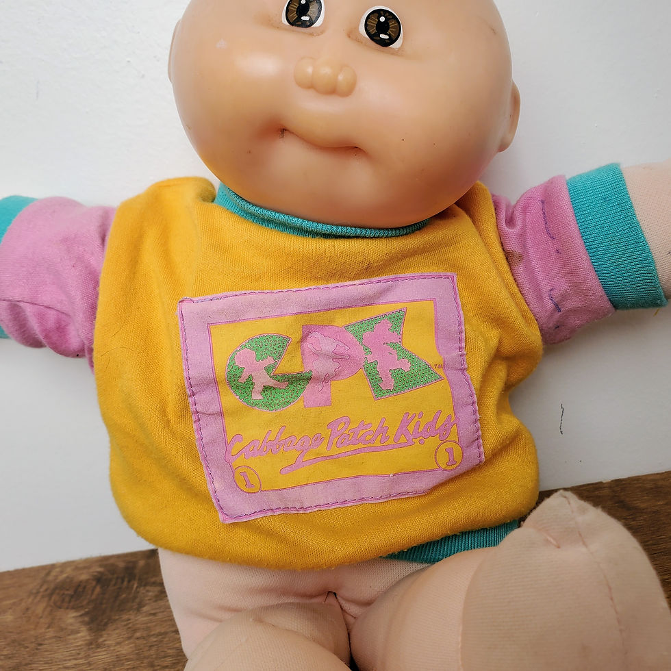 Thumbnail: Vintage 1984 Coleco Cabbage Patch Kids Preemie Doll Bald Brown Eyes