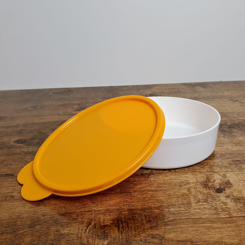 Thumbnail: New Tupperware White Cereal Salad Bowls 6403 With Orange Lids