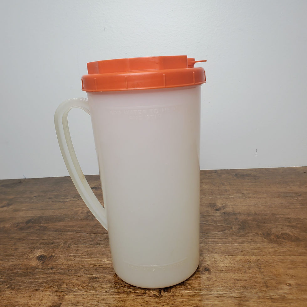 Thumbnail: Vintage Tang Pitcher 1.5 Qt Plastic Orange Lid Easy Pour Spout MCM
