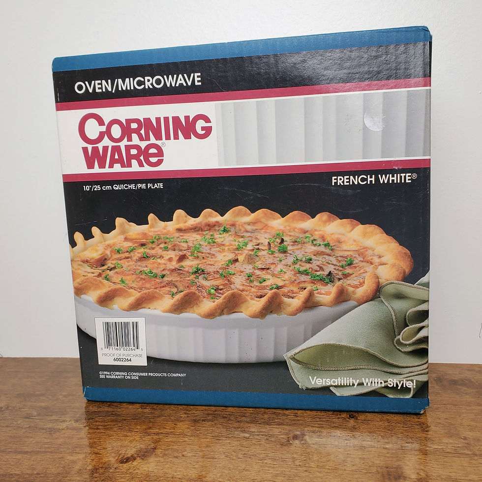 Thumbnail: Vintage 1994 CorningWare French White 10" Quiche Pie Plate New in Box