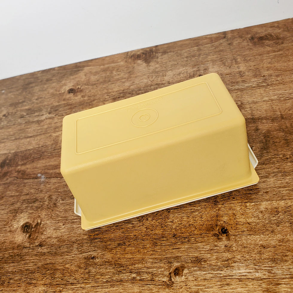 Thumbnail: Vintage Tupperware Butter Keeper 1lb Dish Harvest Gold Almond 639 638