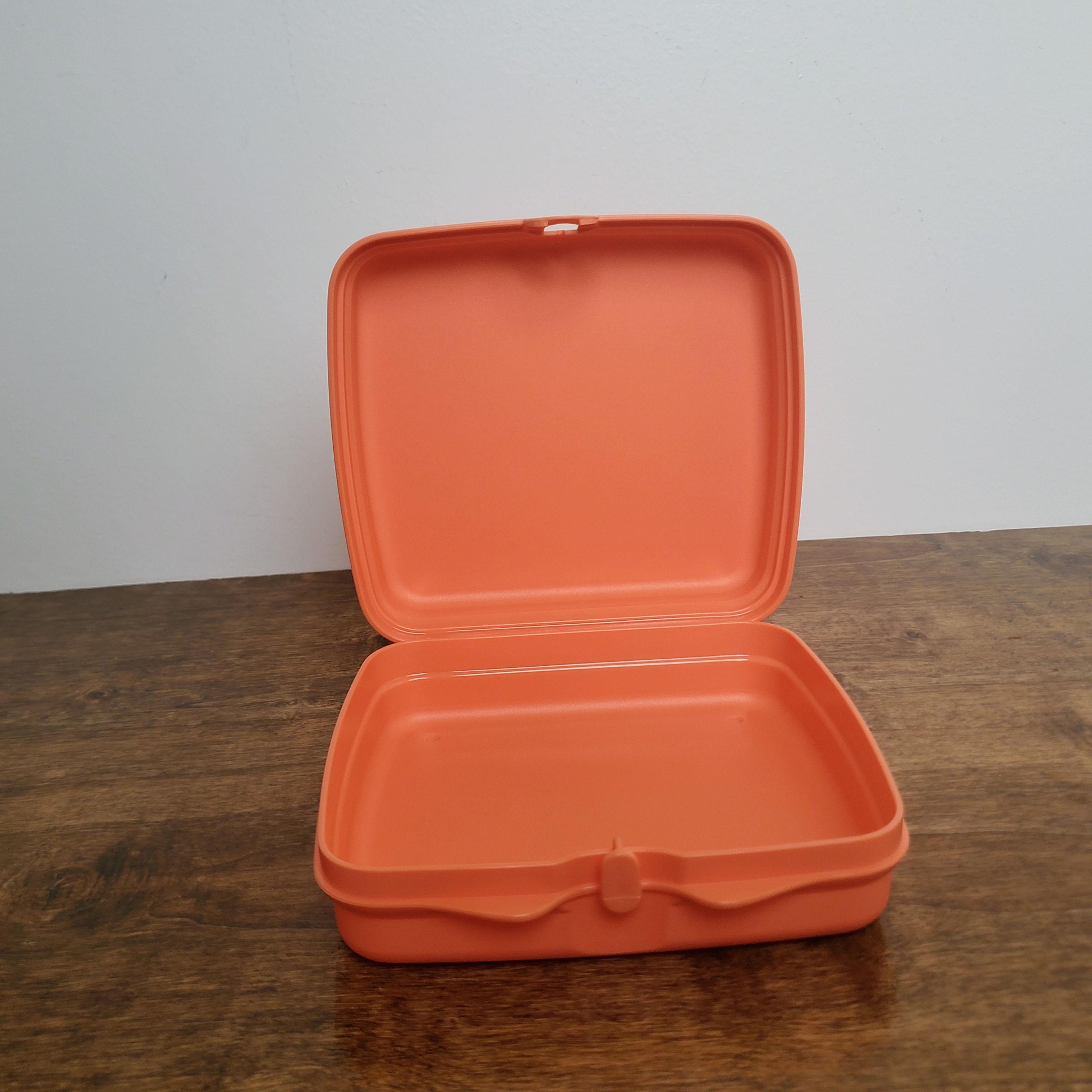 NEW Tupperware 8203 Square Teal Blue Sandwich Container Clam Closure