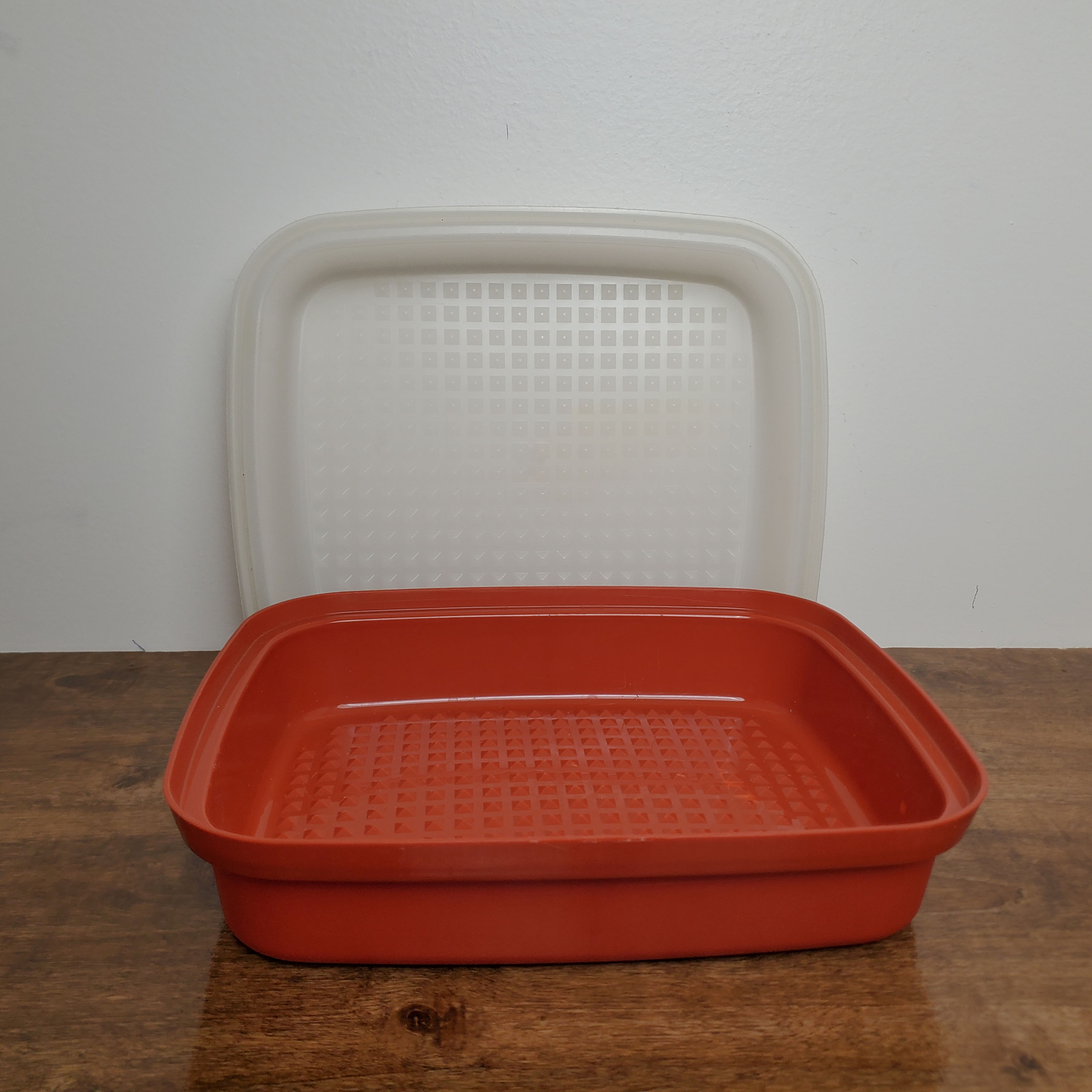 Vintage Tupperware Season Serve 1294 Marinating Tray Paprika Red Grill Prep