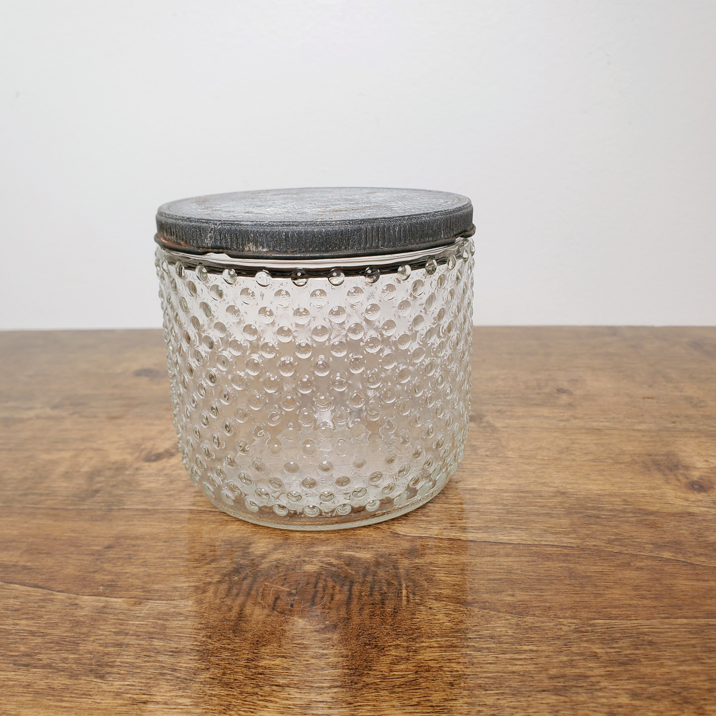 Original Vintage Molle Brushless Shave Cream jar one pound size with metal lid.